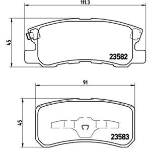 Brake Pads, Brembo Rear Brake Pads (Full set for Rear Axle)   P54031, Brembo
