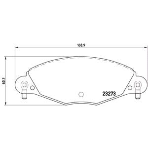 Brake Pads, Brembo Front Brake Pads (Full set for Front Axle)   P61072, Brembo