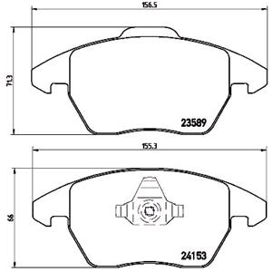 Brake Pads, Brembo Front Brake Pads (Full set for Front Axle)   P61076, Brembo