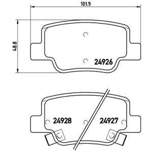 Brake Pads, Brembo Rear Brake Pads (Full set for Rear Axle)   P83114, Brembo