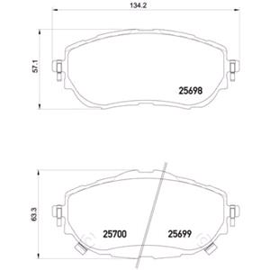 Brake Pads, Brembo Front Brake Pads (Full set for Front Axle)   P83150, Brembo