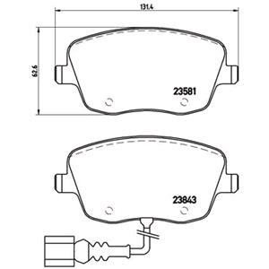 Brake Pads, Brembo Front Brake Pads (Full set for Front Axle)   P85077, Brembo