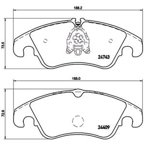 Brake Pads, Brembo Front Brake Pads (Full set for Front Axle), Brembo