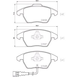 Brake Pads, Brembo Front Brake Pads (Full set for Front Axle)   P85146, Brembo