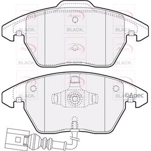 Brake Pads, APEC BLACK Front Brake Pads (Full set for Front Axle), APEC