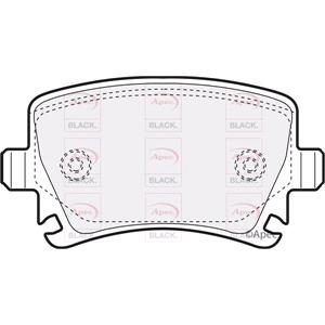 Brake Pads, APEC BLACK Rear Brake Pads (Full set for Rear Axle)   PAD1324B, APEC