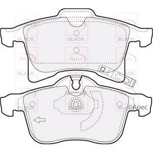 Brake Pads, APEC BLACK Front Brake Pads (Full set for Front Axle)   PAD1348B, APEC