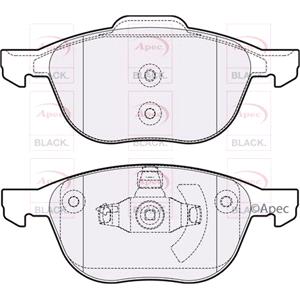 Brake Pads, APEC BLACK Front Brake Pads (Full set for Front Axle)   PAD1415B, APEC