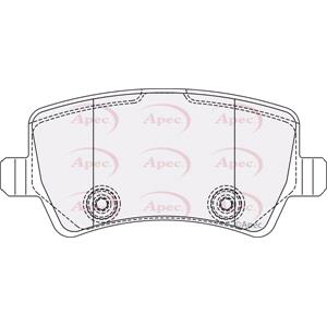 Brake Pads, APEC Rear Brake Pads (Full set for Rear Axle)   PAD1857, APEC