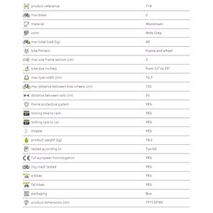 Peruzzo Atlantis Aluminium Tow Bar Mounted Bike Rack for 2 E-Bikes