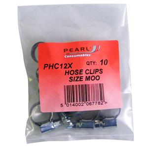 Hose Clips and Clamps, Pearl Hose Clips M S MOO 11 16mm   Pack of 10, PEARL CONSUMABLES