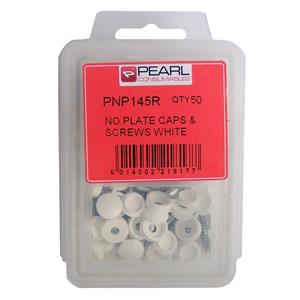 Maintenance, Number Plate Caps & Screws   White   Pack of 50, PEARL CONSUMABLES