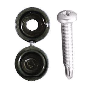 Number Plate Fixings, Pearl Number Plate Drill Screws & Caps   Black   Pack Of 20, PEARL CONSUMABLES
