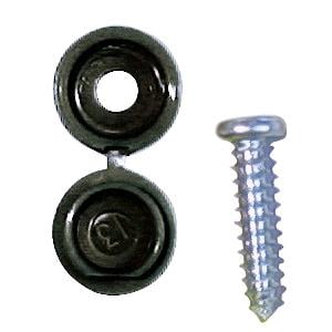 Number Plate Fixings, Wot Nots Number Plate Cap & Screw   Black, WOT NOTS