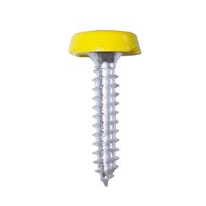 Number Plate Fixings, Wot Nots Number Plate Plastic Top Screw   Yellow   Pack Of 2, WOT NOTS