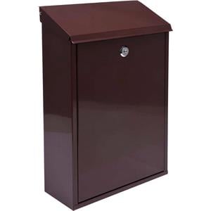 Post Boxes, All Weather Wall Mounted Post Box   Brown, 