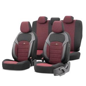 Seat Covers, Premium Lacoste Leather Car Seat Covers NOVA SERIES   Red For Mitsubishi OUTLANDER 2003 2006, Otom