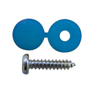 Number Plate Fixings, Wot Nots Number Plate Caps & Screws Blue   Pack Of 2, WOT NOTS
