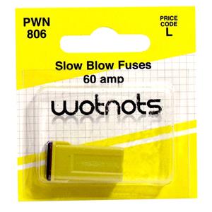 Fuses, Wot Nots Fuse   J Type Slow Blow   Yellow   60A, WOT NOTS