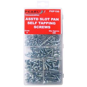Screws, Pearl Slot Pan Self Tapping Screws   Assorted   Pack of 480, PEARL CONSUMABLES