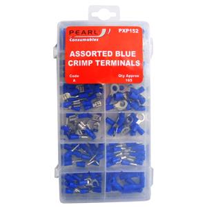 Terminal Connectors, Pearl Wiring Connectors   Blue   Assorted   Pack of 165, PEARL CONSUMABLES