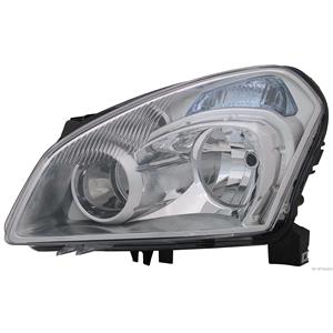 Lights, Left Headlamp (Halogen, Takes H7/H7 Bulbs) for Nissan QASHQAI 2007 2010, 
