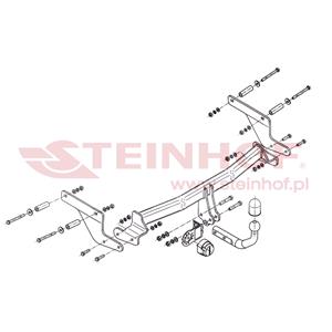 Tow Bars And Hitches, Steinhof Towbar (fixed with 2 bolts) for Renault CAPTUR, 2013 Onwards, Steinhof