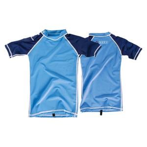 Rash Vests, MDNS Bi Colour UPF 50 Youth Short Sleeve Rashvest   Blue and Navy   Size 8 S, MDNS