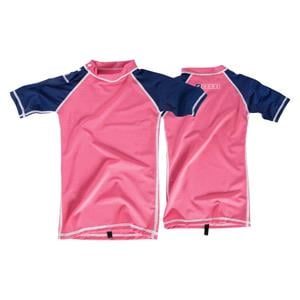 Rash Vests, MDNS Bi-Colour UPF 50 Youth Short Sleeve Rashvest - Pink and Navy - Size 8-S, MDNS
