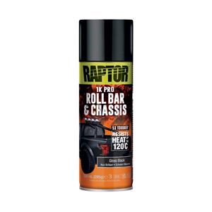 Paints, RAPTOR Roll Bar and Chassis High Heat Aerosol   Gloss Black   366ml, U POL