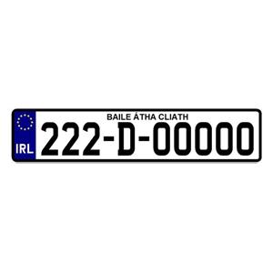 Registration Plates, Irish Legal Car Registration Plate, 