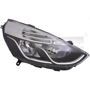 Lights, Right Headlamp (Halogen, Takes H1 / H7 Bulbs, Dynamique Models, Supplied With Motor) for Renault CLIO IV 2013 on, 