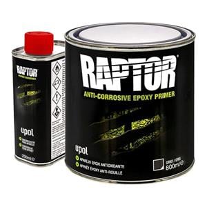 Paintshop Consumables, Raptor Anti Corrosive Epoxy Primer Grey 1 Litre Kit, U POL