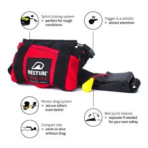 RESTUBE Lifeguard Water Safety Float  - Red - Black
