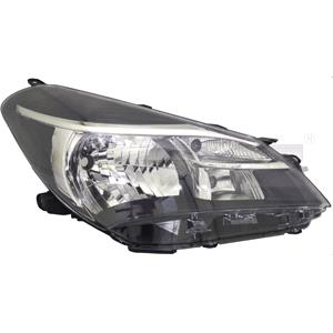 Lights, Right Headlamp (Halogen, Takes H4 Bulb, Supplied With Motor) for Toyota YARIS/VITZ 2014 2017, 