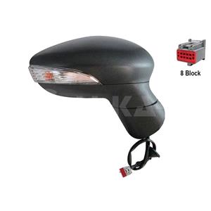 Wing Mirrors, Right Wing Mirror (electric, heated, indicator, black cover) for Ford FIESTA Van, 2009 2012, 