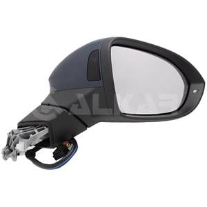 Wing Mirrors, Right Wing Mirror (electric, heated, indicator, puddle lamp, blind spot warning, power folding, computer memory, primed cover) for Volkswagen GOLF VIII Variant 2020 Onwards, 