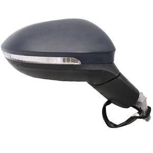 Wing Mirrors, Right Wing Mirror (electric, heated, indicator, primed cover, blind spot warning, without power folding) for Volkswagen GOLF VIII Variant 2020 Onwards, 