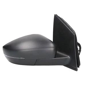 Wing Mirrors, Right Wing Mirror (Manual, indicator, black cover, rectangular connector) for Volkswagen Polo 2009 2017, 