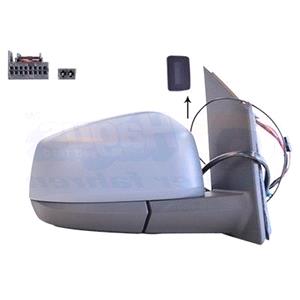 Wing Mirrors, Right Wing Mirror (electric, heated, power folding, primed cover, blind spot warning lamp, WITHOUT aerial) for Volkswagen CADDY CALIFORNIA V Camper 2020 Onwards, 