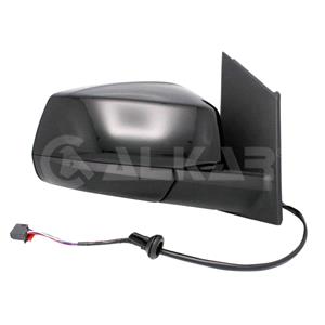 Wing Mirrors, Right Wing Mirror (electric, heated, power folding, glossy black cover, WITHOUT blind spot warning lamp, WITHOUT aerial) for Volkswagen CADDY V Van, 2020 Onwards, 