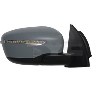 Wing Mirrors, Right Wing Mirror (electric, heated, indicator, primed cover, power folding) for Nissan QASHQAI 2014 Onwards, 