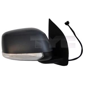 Wing Mirrors, Right Wing Mirror (electric, indicator, black cover) for Nissan NAVARA, 2007 2014, 