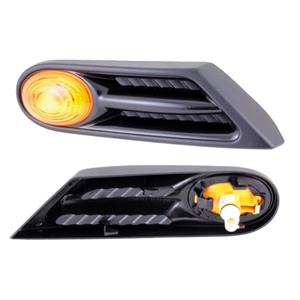 Lights, Right Wing Repeater Lamp (Amber, With Matte Black Moulding, Not Suitable For Cooper S Models, Original Equipment) for Mini One/Cooper 2010 2014, 