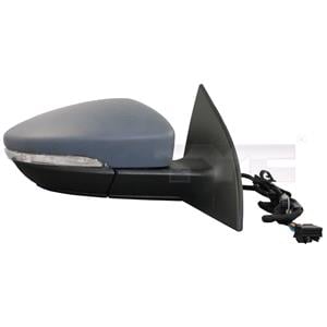 Wing Mirrors, Right Wing Mirror (electric, heated, primed cover,indicator, power folding, without puddle lamp) for Volkswagen Scirocco, 2008 2017, 
