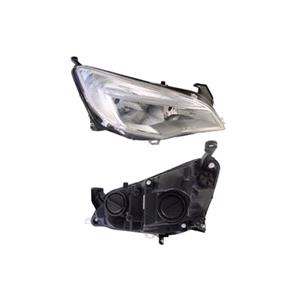 Lights, Right Headlamp (CHROME BEZEL, Halogen, Takes H7/H7 Bulbs, Supplied With Motor) for Opel ASTRA J Saloon 2010 2012, 