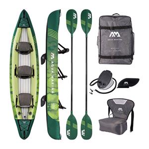 All Kayaks, Aqua Marina Ripple   Recreational Canoe 2/3 Person Inflatable Deck. 2 in 1 Paddle Included, Aqua Marina