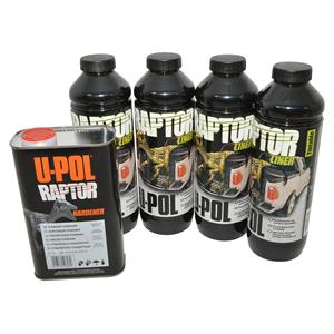 Body Repair and Preparation, RAPTOR Spray On Liner Kit   Tintable   4 Litre, U POL