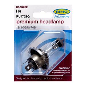 Bulbs   by Bulb Type, Ring Premium 12V 60/55W H4 Headlamp Bulb   Single, Ring