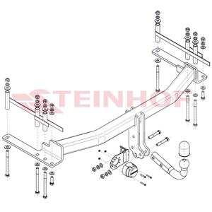 Tow Bars And Hitches, Steinhof Towbar (fixed with 2 bolts) for Ssangyong REXTON, 2017 Onwards, will not fit model with a full size spare wheel, Steinhof